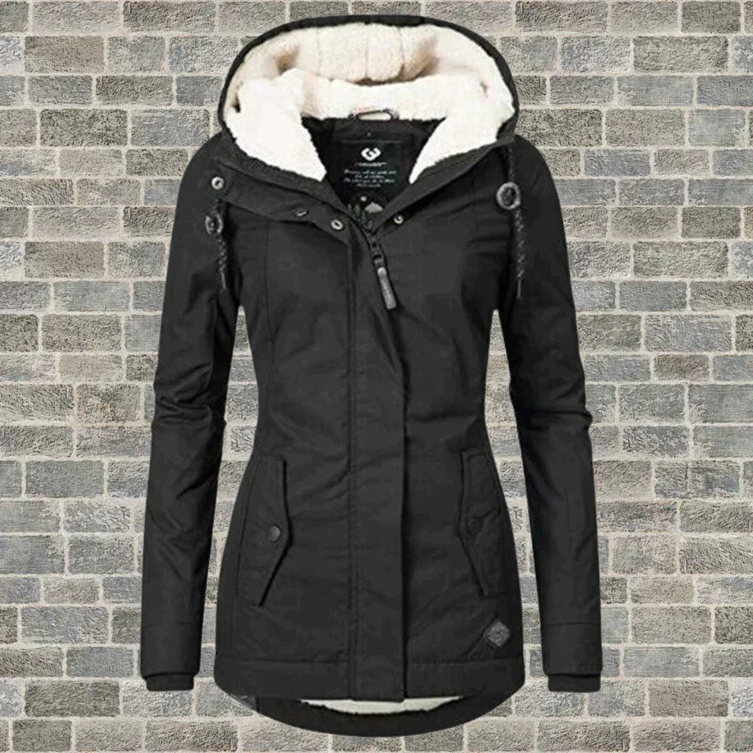 Manteau d'hiver pratique Plissé Coton Capuche