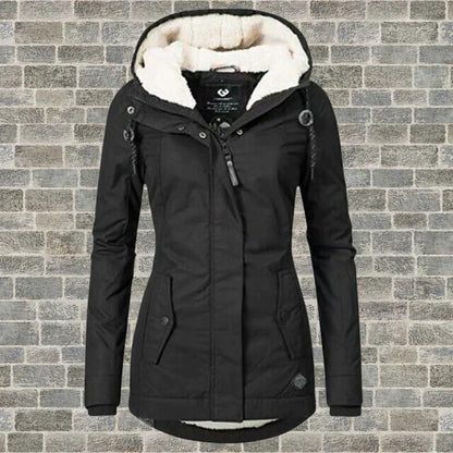 Manteau d'hiver plissé en coton avec capuche