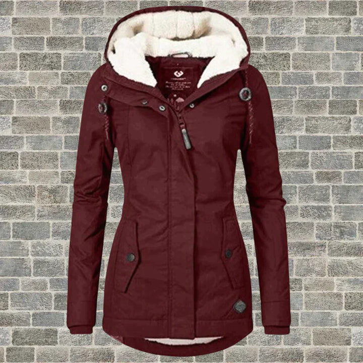 Manteau à capuche Femme Tissu plissé Coton