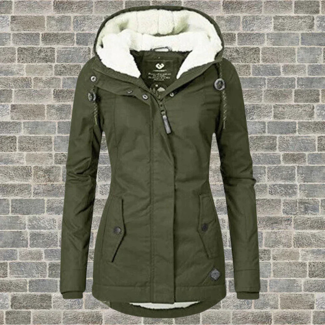 Manteau d'hiver plissé en coton avec capuche
