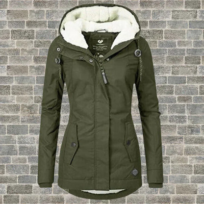 Manteau d'hiver plissé en coton avec capuche