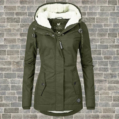 Manteau à capuche Femme Tissu plissé Coton