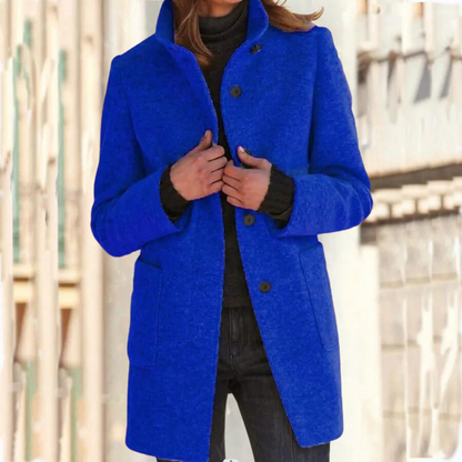 Élégant manteau pour femme à col montant