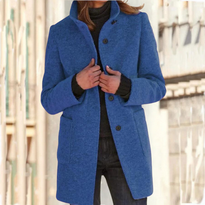 Élégant manteau pour femme à col montant