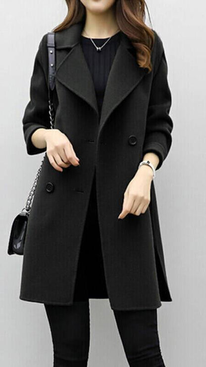 Manteau d'hiver femme élégant à double boutonnage