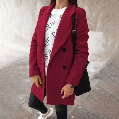 Elegante Winterjacke Damen Lange Revers - IdealeKleiden