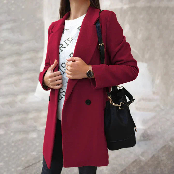 Manteau élégant pour femme en laine mélangée moderne