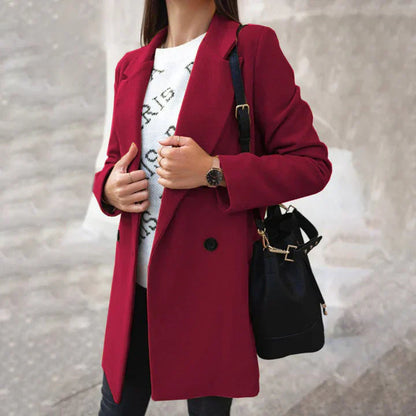 Manteau élégant pour femme en laine mélangée moderne
