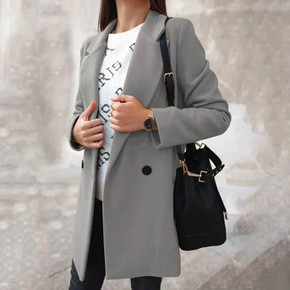 Manteau élégant pour femme en laine mélangée moderne