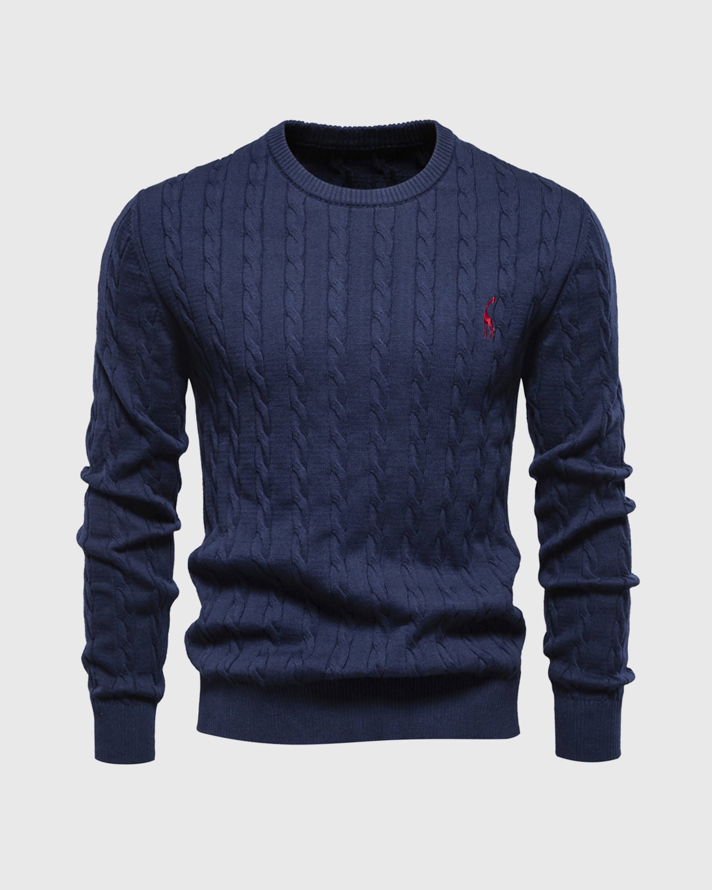 Vêtements élégants | Tricot torsadé coupe droite Poignets côtelés Détail logo