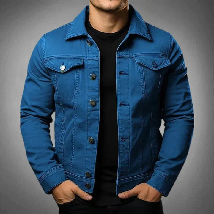 Veste en jean homme classique décontractée