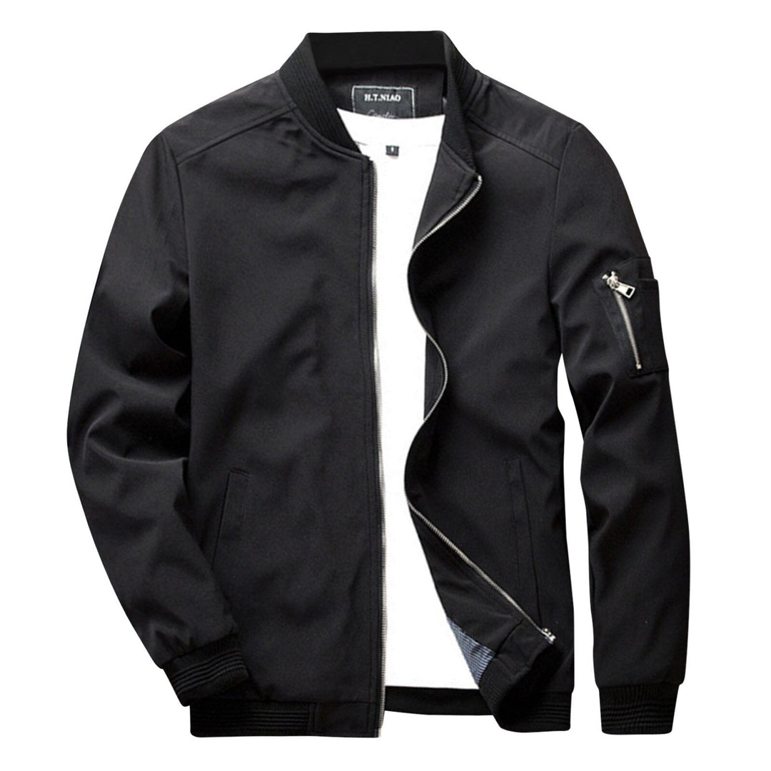 Blouson aviateur homme avec bord-côtes moderne et poche sur la manche