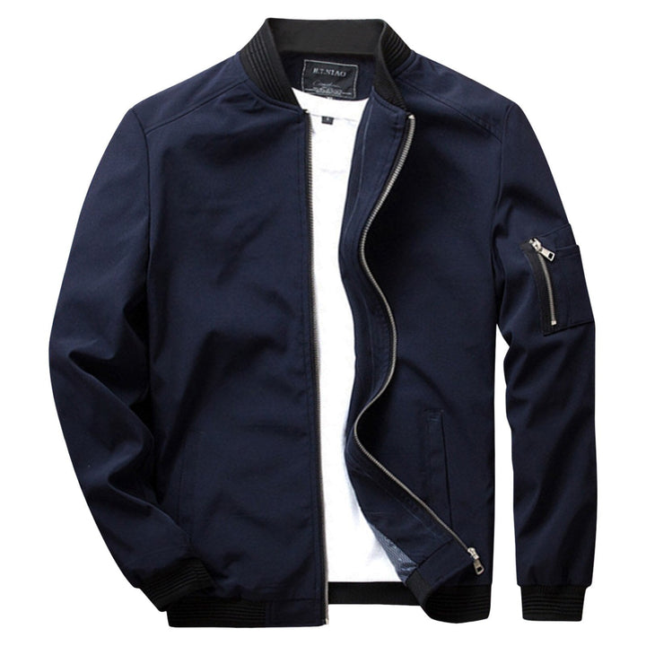 Blouson aviateur homme avec bord-côtes moderne et poche sur la manche