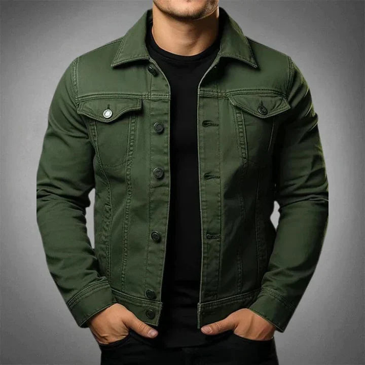 Veste en jean homme classique décontractée