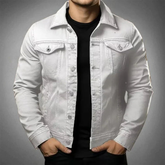 Herren Jeansjacke Klassisch Casual - IdealeKleiden