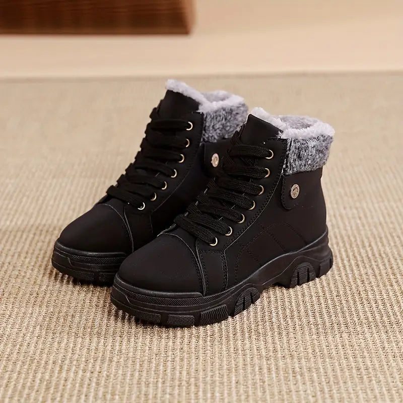 Bottes d'hiver imperméables lacées pour femme