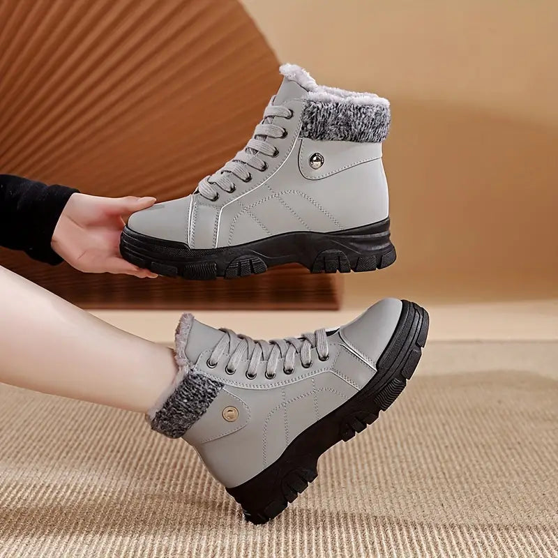 Bottes d'hiver imperméables lacées pour femme