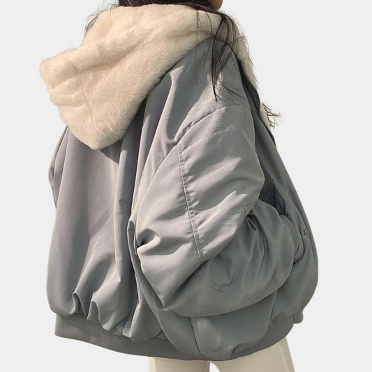 Warme Damen Winterjacke Weich Futter Kapuze - IdealeKleiden