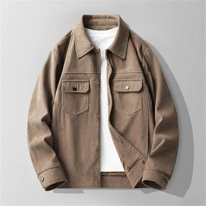 Veste élégante pour femme en velours côtelé beige
