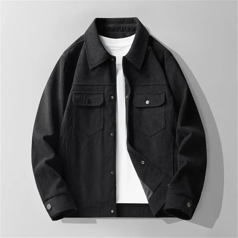 Veste élégante pour femme en velours côtelé beige