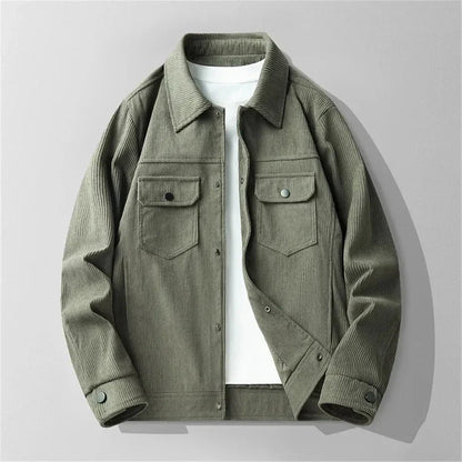Veste élégante pour femme en velours côtelé beige