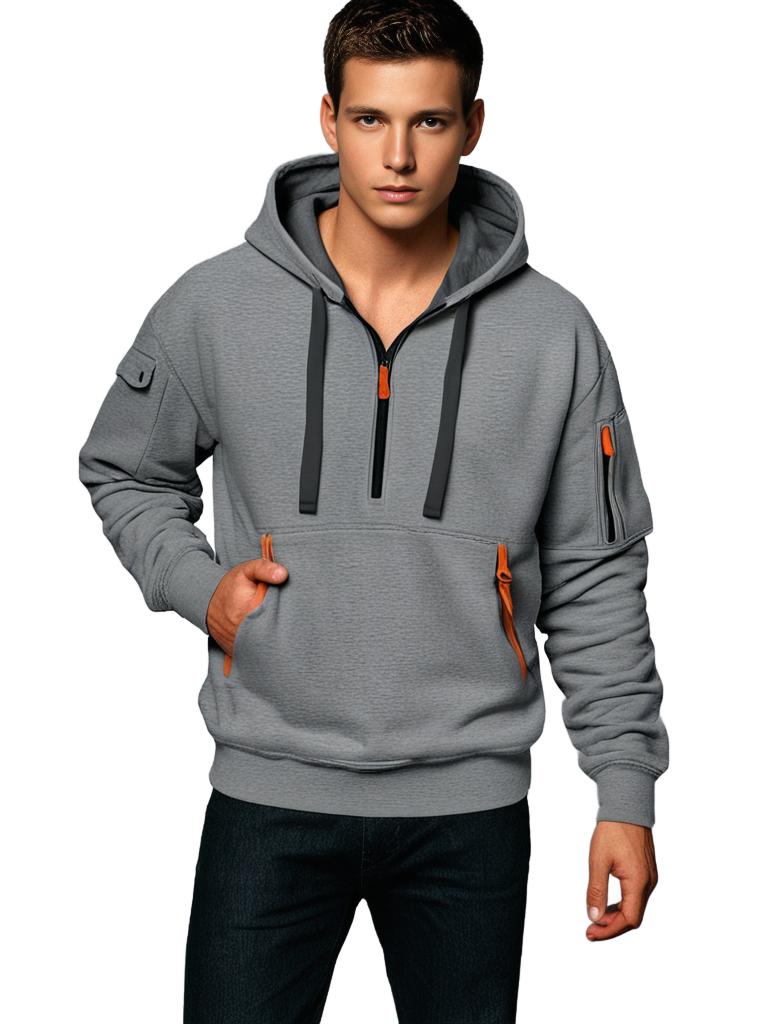 Sweat-shirt à capuche Confortable Léger Coton