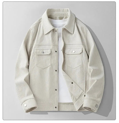 Veste élégante pour femme en velours côtelé beige