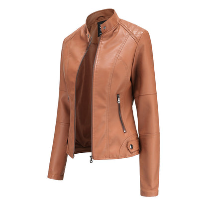 Stilvolle Damen Lederjacke Vintage Look - IdealeKleiden