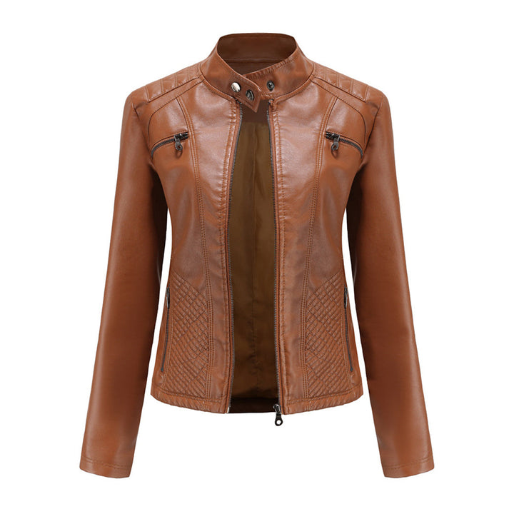 Veste en cuir automne femme stylée