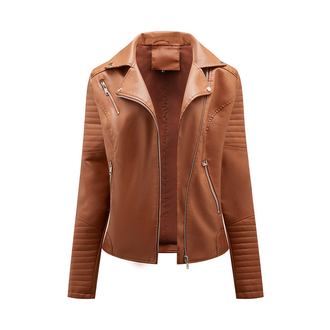 Blouson en cuir élégant pour femme style moderne