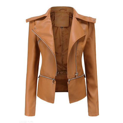 Blouson en cuir tendance pour femme automne