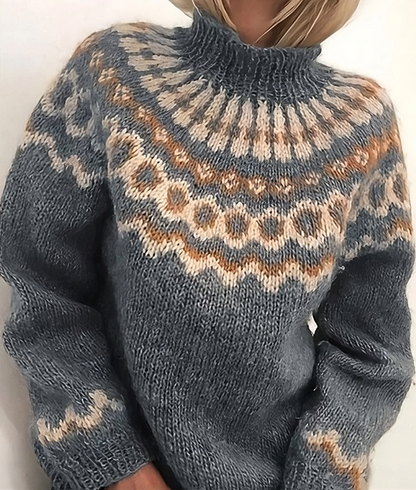Pull femme chaud col roulé style
