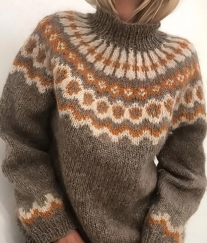 Pull femme chaud col roulé style