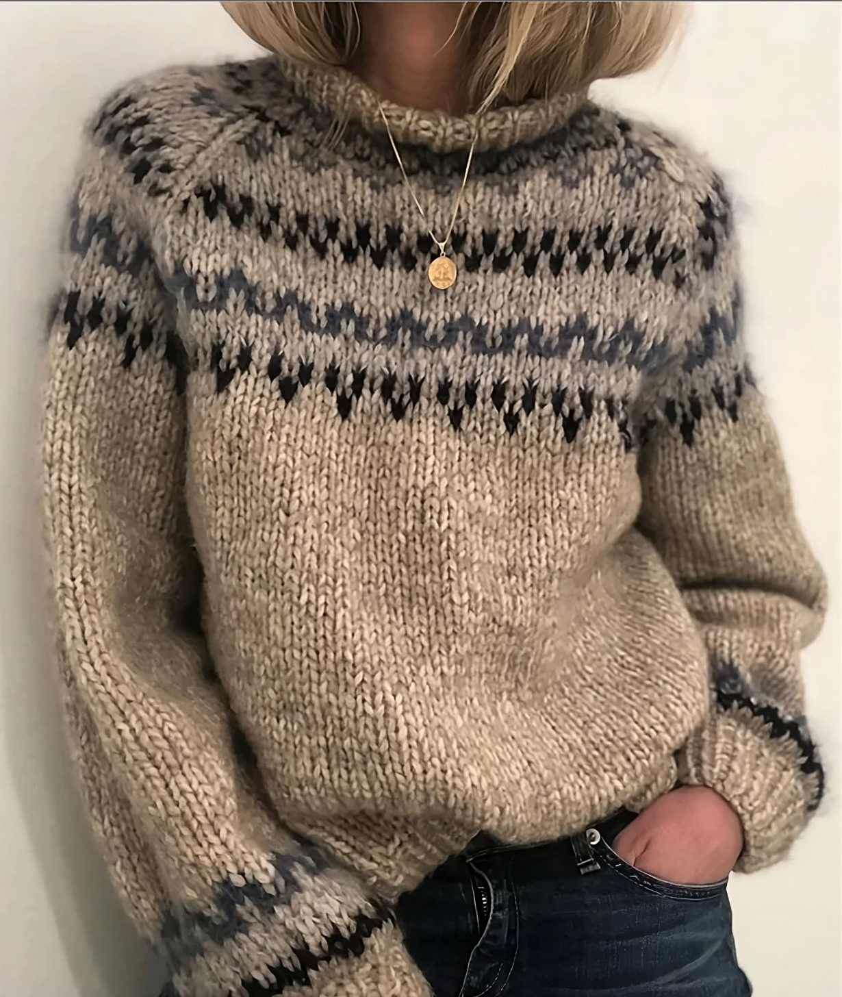 Pull femme chaud col roulé style