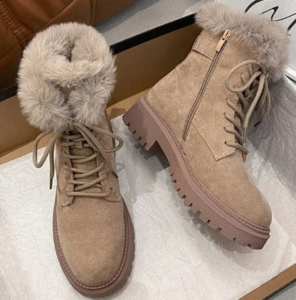 Bottes de neige chaudes antidérapantes à fermeture éclair