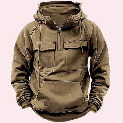 Sweat à capuche zippé pour homme avec poches