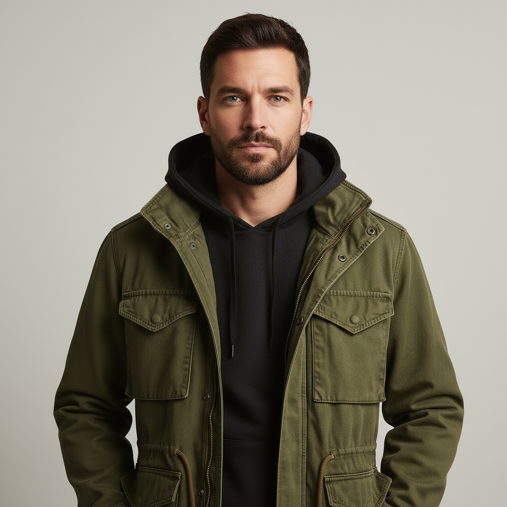 Herren Parka Jacke Militär Style - IdealeKleiden