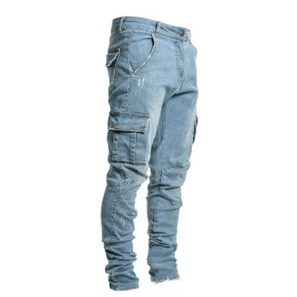 Jeans skinny homme tendance avec beaucoup de poches