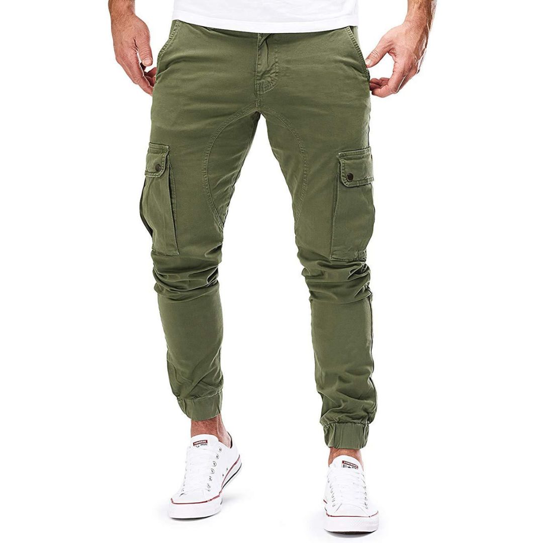Pantalon cargo stretch coupe slim pour homme