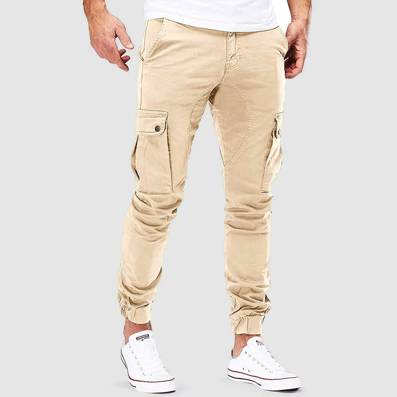Schmale Herren-Cargohose Mit Taschen - IdealeKleiden