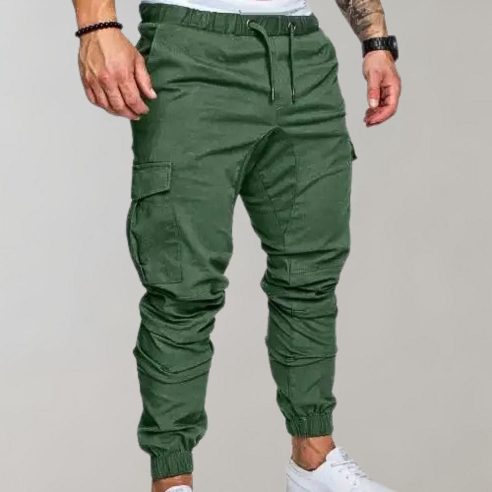 Pantalon de jogging cargo élastique pour homme avec cordon de serrage