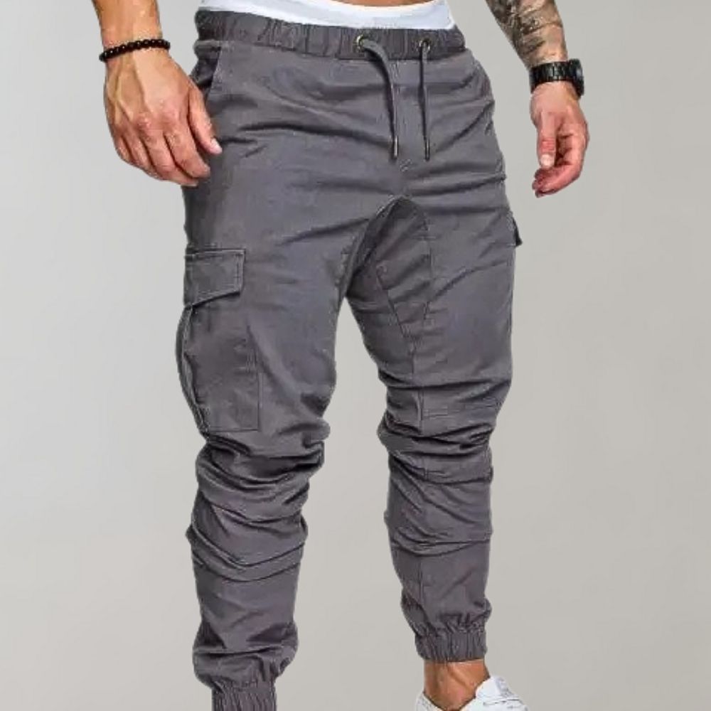 Pantalon de jogging cargo élastique pour homme avec cordon de serrage