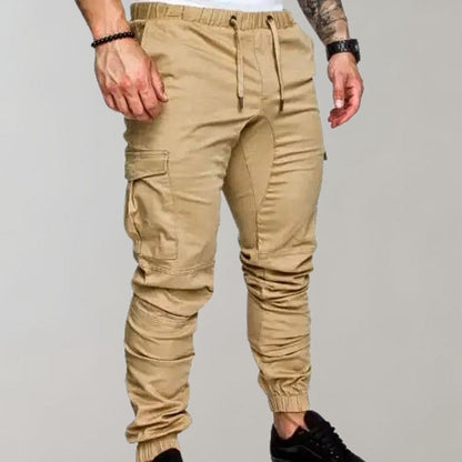 Pantalon de jogging cargo élastique pour homme avec cordon de serrage