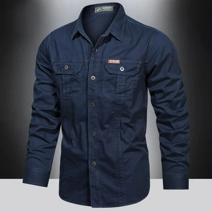 Chemise homme manches longues boutonnée avec poches