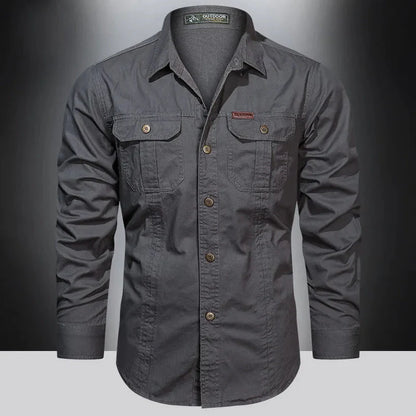 Chemise homme manches longues boutonnée avec poches