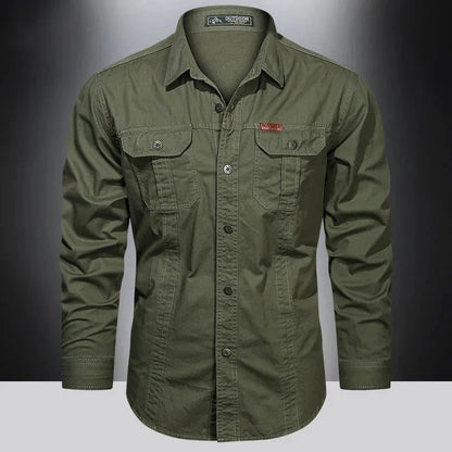 Chemise homme manches longues boutonnée avec poches
