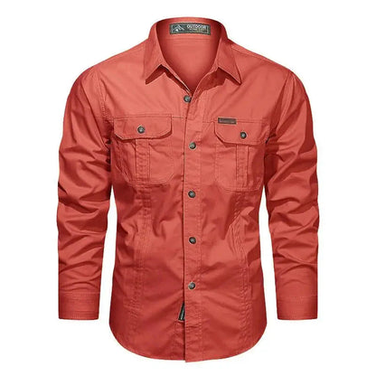 Chemise homme manches longues boutonnée avec poches