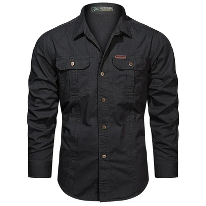 Chemise homme manches longues boutonnée avec poches