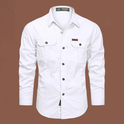 Chemise homme manches longues boutonnée avec poches