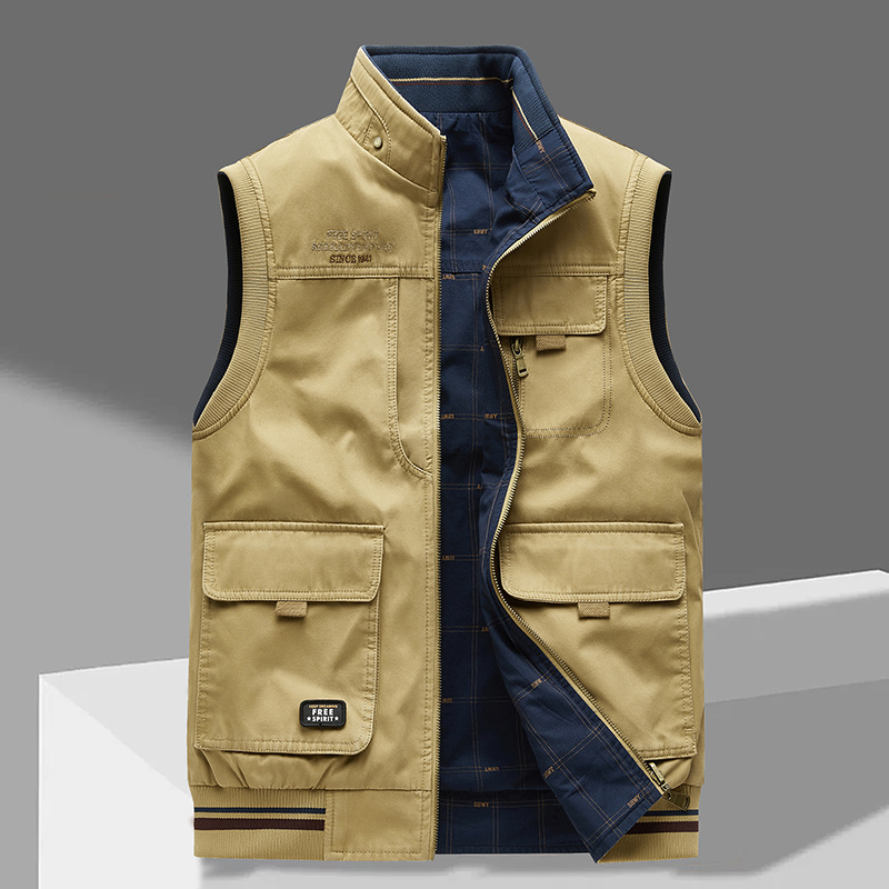 Gilet pratique sans manches pour homme avec de nombreuses poches